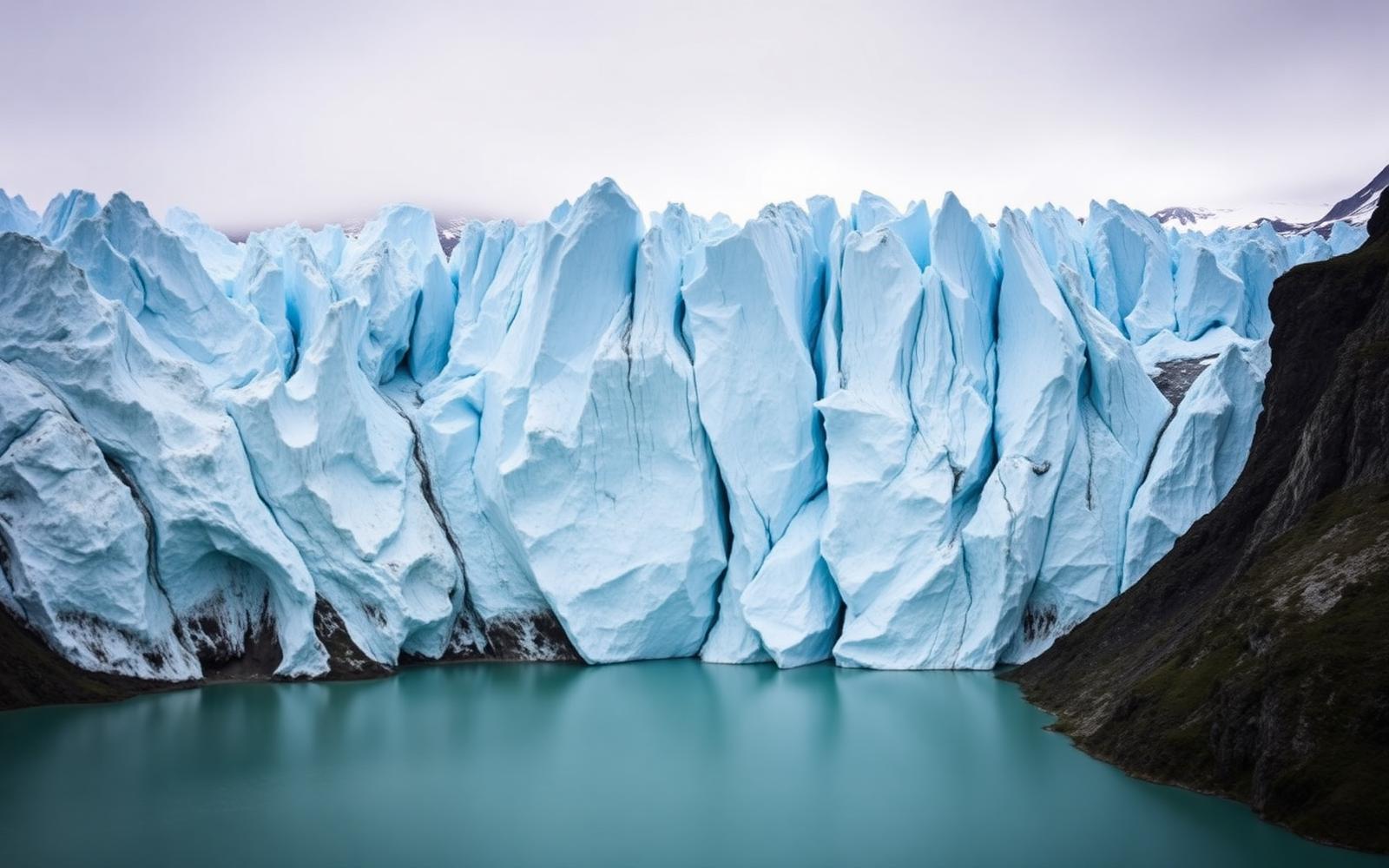 The blue ice wall of the Perito Moreno Glacier
